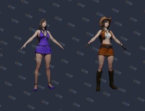 蒂法多种装扮Blender模型