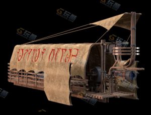 蒸汽朋克飞行运输飞艇Blender模型