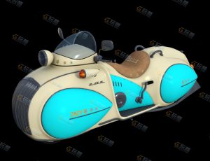 个性踏板摩托车Blender模型