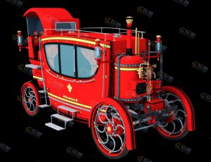 工业时代西方贵族蒸汽车Blender模型