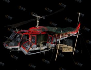 破损飞机残骸Blender模型