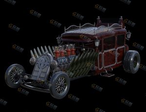 蒸汽朋克老爷车Blender模型