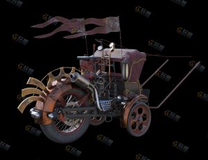 蒸汽朋克马车车厢Blender模型