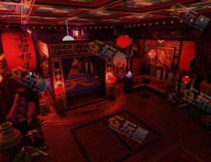 中国风十足的卧室Blender工程源文件