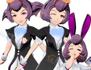 可爱卡通兔耳女孩Blender模型