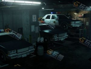 幽暗的地下停车室Blender工程源文件