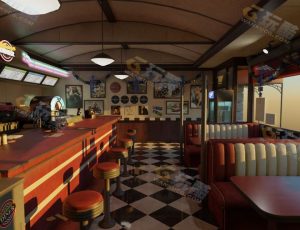 复古餐厅Blender工程源文件