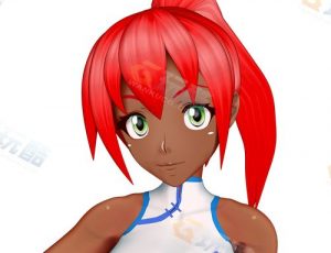 黑皮肤武术女孩Blender模型