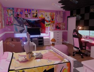 女主播卧室Blender工程源文件