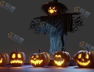 万圣节装扮道具Blender模型