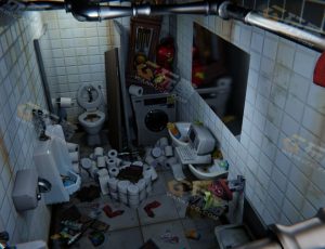 幽暗凌乱的厕所Blender工程源文件