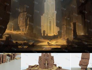 埃及失落沙漠建筑Blender模型