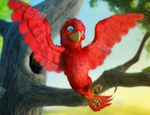 卡通红毛鸟Blender模型