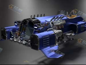 赛博朋克飞行跑车Blender模型