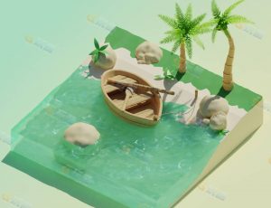 low poly低多边形卡通场景105-Blender工程源文件