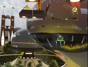 Blender科技外星城市动画工程源文件