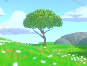 三渲染二卡通草原Blender工程源文件