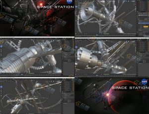 NASA空间站卫星Blender模型
