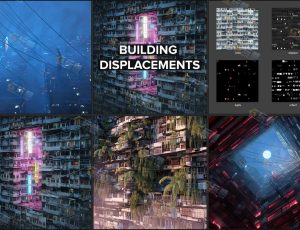 赛博朋克贫民窟楼房置换贴图