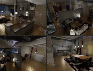 禅意套房室内场景工程源文件