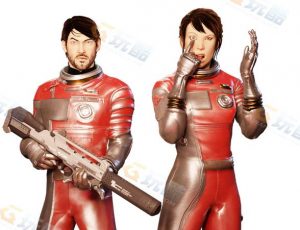 科技男女探险者模型