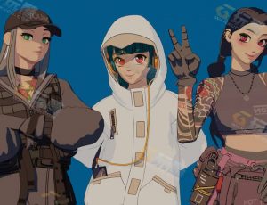 陆地兵卡通女孩模型