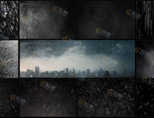 雨水元素效果笔刷素材