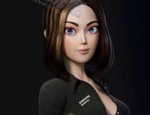 短发风格化性感女孩模型