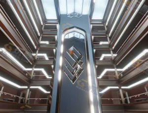 科技走廊大厅模型场景工程源文件