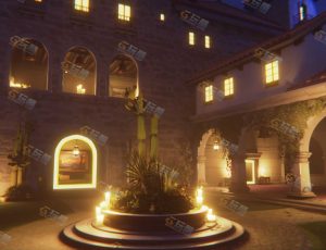 夜晚庄园模型场景工程源文件