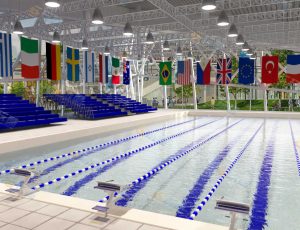 奥运比赛游泳池场景工程源文件