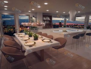 精致的厨房餐厅场景工程源文件