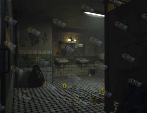 破旧不堪的厕所场景工程源文件