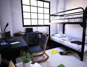 凌乱的宿舍场景工程模型