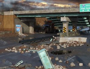 破损废墟地带场景工程模型