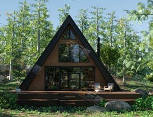 森林木屋三角别墅场景工程源文件