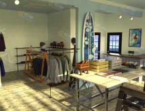冲浪道具店场景工程模型