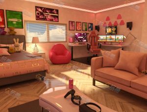 女生单身小房间场景工程模型