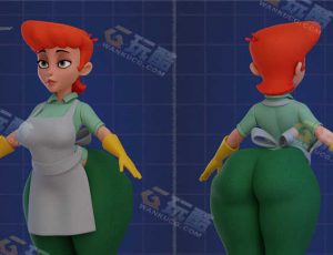 风格化家庭妇女模型