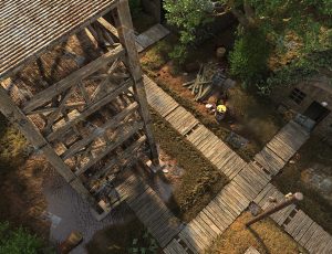 旧军事基地大院场景工程模型