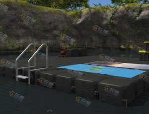 林中泳池场景工程模型
