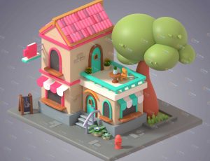 low poly低多边形卡通场景118-Blender工程源文件