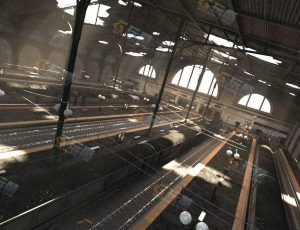 破旧遗弃火车站场景工程源文件