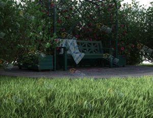 花园座椅场景工程模型