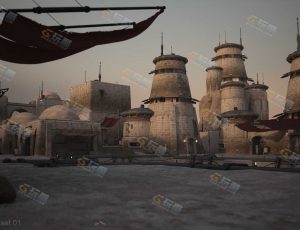 科幻堡垒边寨场景工程模型