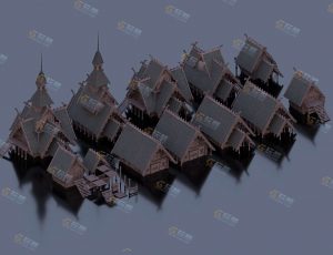 中世纪古老城镇模型套装