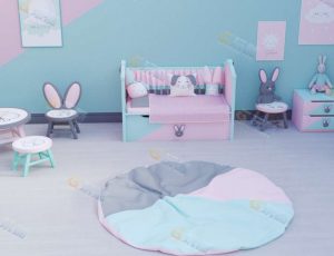 可爱婴儿小房场景模型工程