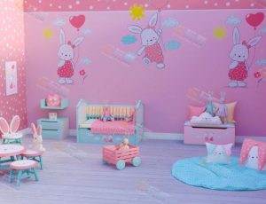 可爱兔房间场景模型