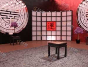 中国风房间场景模型