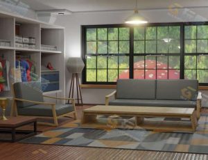 现代简约小客厅场景工程源文件